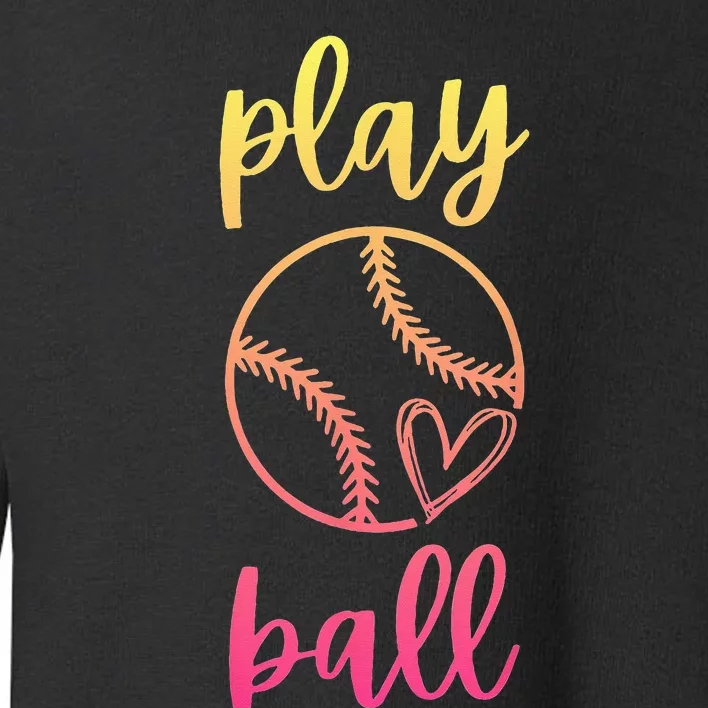 Women N Girls Softball Play Ball Tie Dye Softball Toddler Sweatshirt