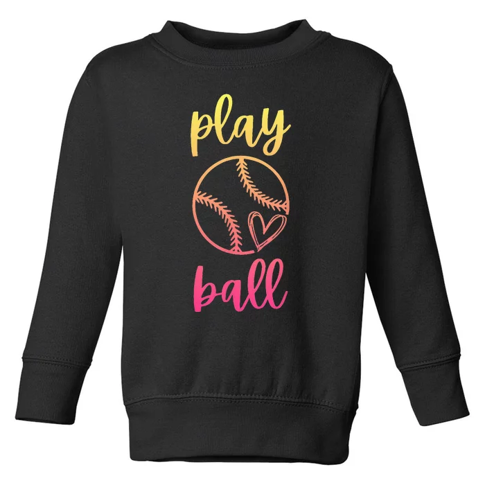 Women N Girls Softball Play Ball Tie Dye Softball Toddler Sweatshirt