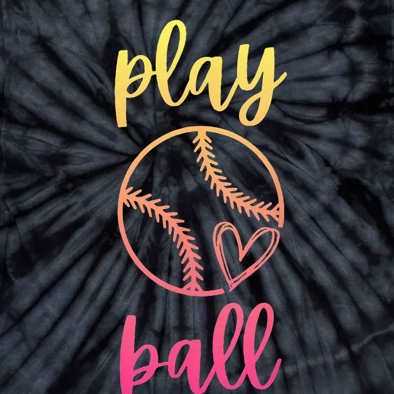 Women N Girls Softball Play Ball Tie Dye Softball Tie-Dye T-Shirt