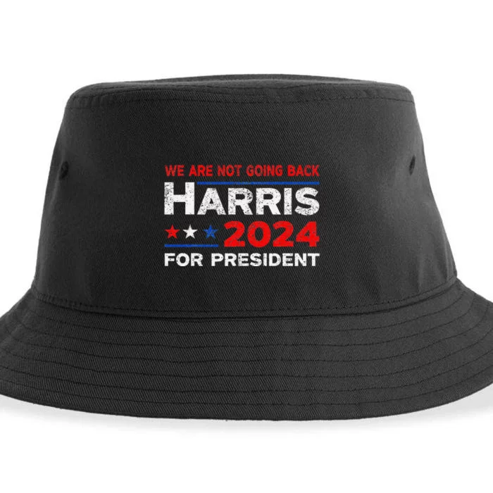 WeRe Not Going Back Kamala Harris For President 2024 Sustainable Bucket Hat