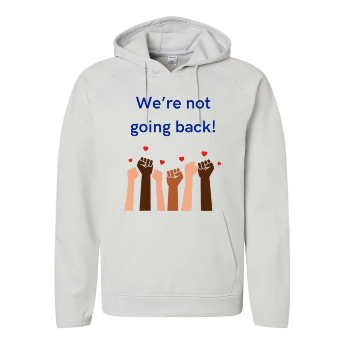 WeRe Not Going Back! V Neck Performance Fleece Hoodie