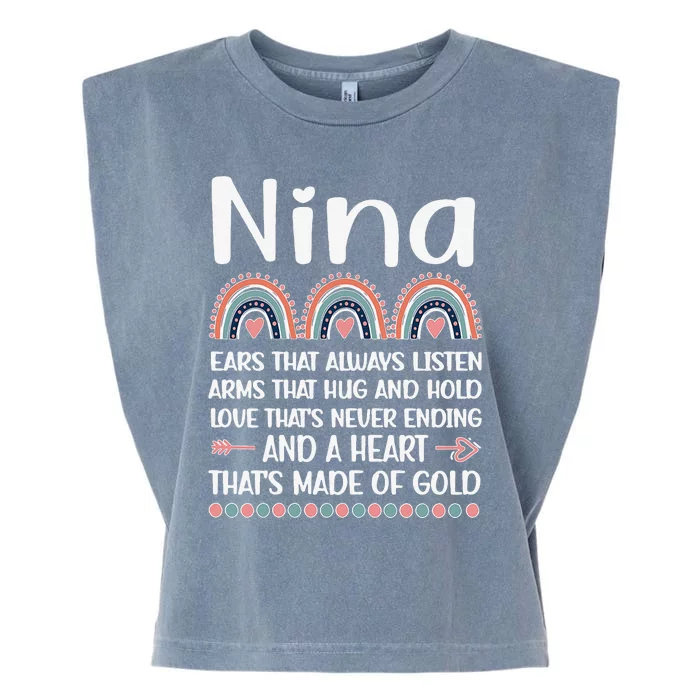 Womens Nina Grandmother Appreciation Nina Grandma Garment-Dyed Women's Muscle Tee