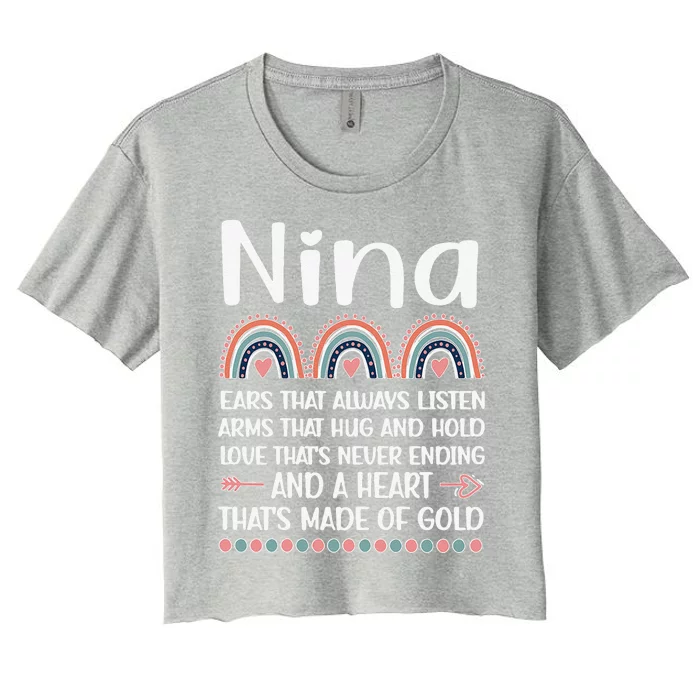 Womens Nina Grandmother Appreciation Nina Grandma Women's Crop Top Tee