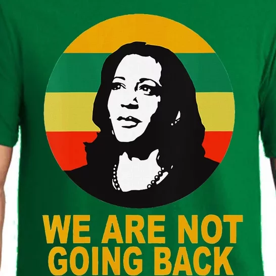 WeRe Not Going Back Vote For 2024 President Kamala Harris V Neck Pajama Set