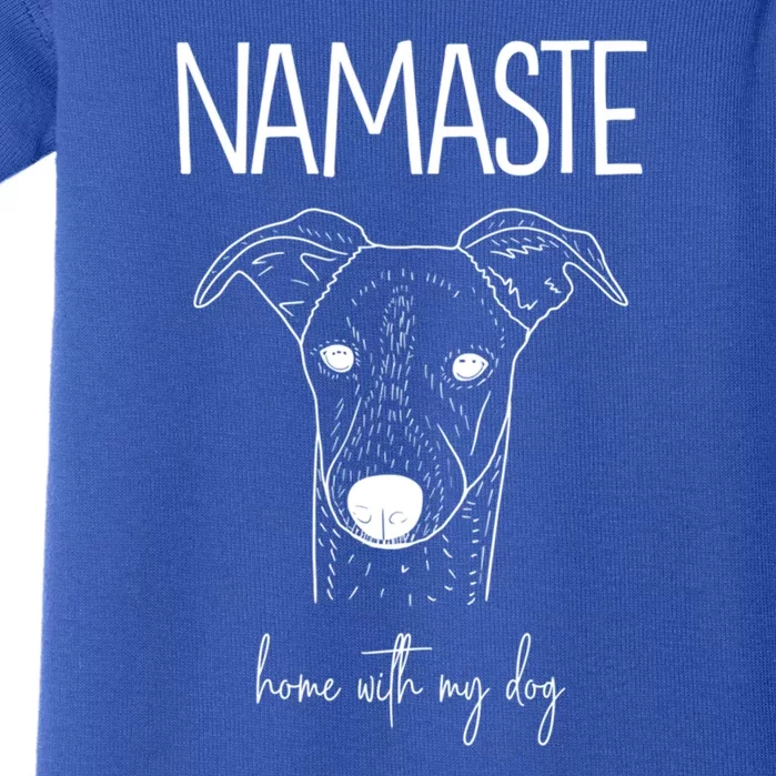 Whippet Namaste Home With My Dog Funny Gift Baby Bodysuit