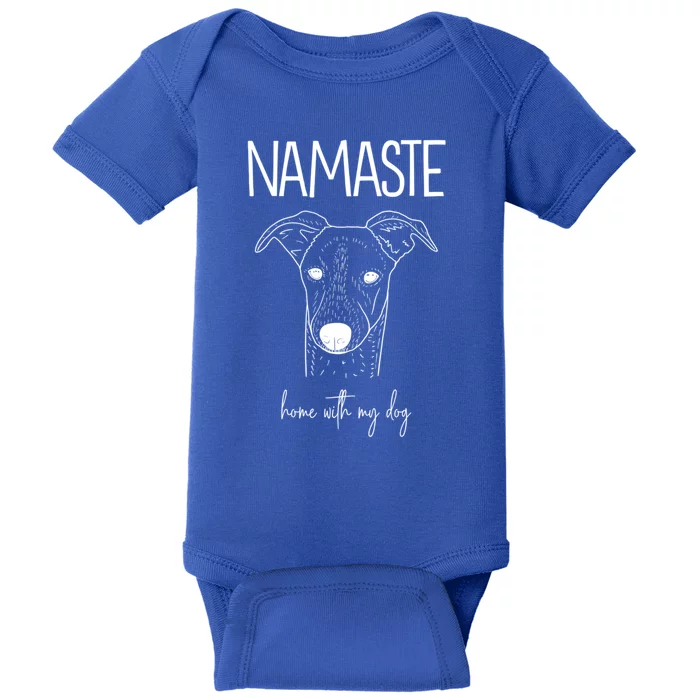 Whippet Namaste Home With My Dog Funny Gift Baby Bodysuit