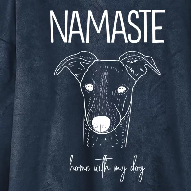 Whippet Namaste Home With My Dog Funny Gift Hooded Wearable Blanket