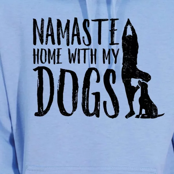 Wo Namaste Home With My Dogs Funny Pet Lover Gift Great Gift Unisex Surf Hoodie