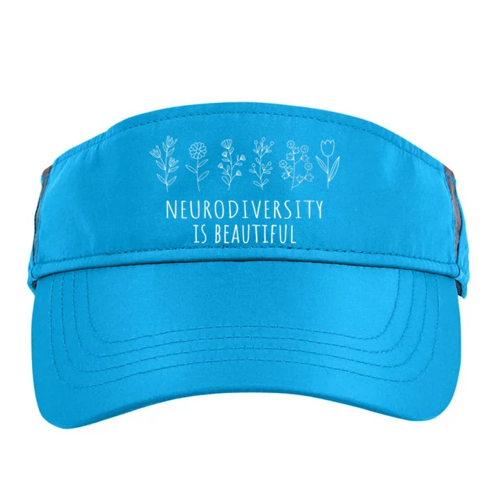 Womens Neurodiversity Is Beautiful Autism Awareness Men Women VNeck Adult Drive Performance Visor