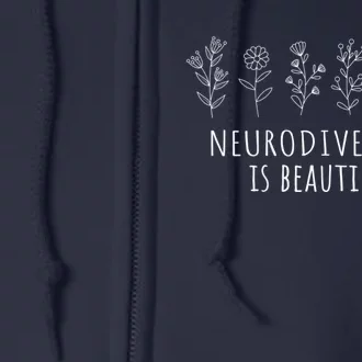 Womens Neurodiversity Is Beautiful Autism Awareness Men Women VNeck Full Zip Hoodie