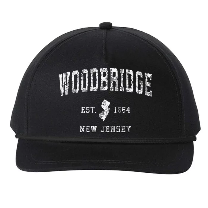 Woodbridge New Jersey Nj Vintage Athletic Sports Snapback Five-Panel Rope Hat