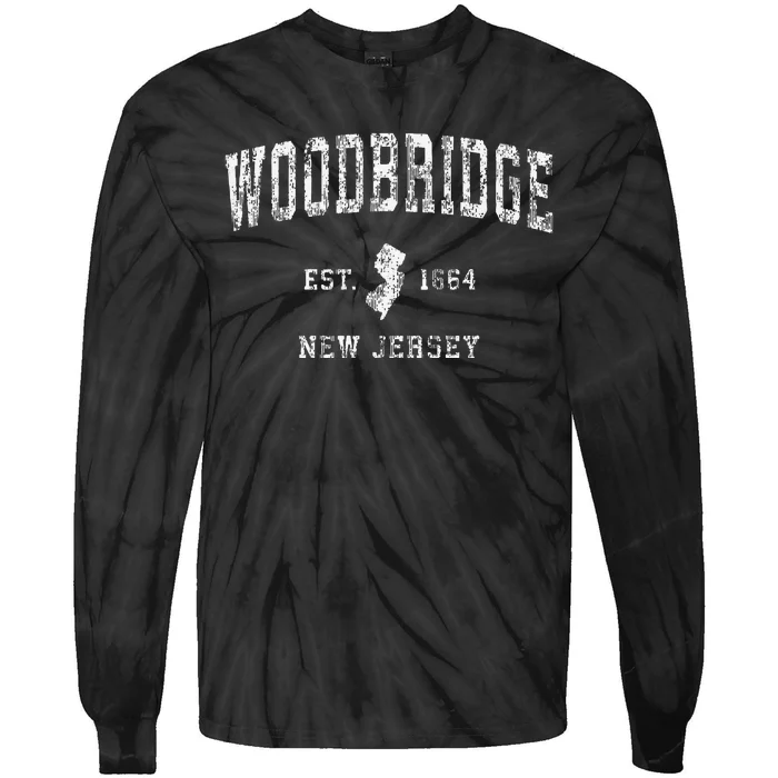 Woodbridge New Jersey Nj Vintage Athletic Sports Tie-Dye Long Sleeve Shirt