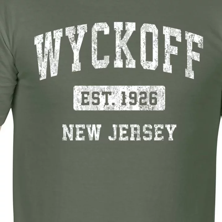 Wyckoff New Jersey Nj Vintage Established Sports Design Black Design Comfort Colors T-Shirt