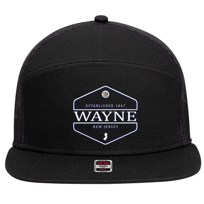 Wayne New Jersey Wayne Nj 7 Panel Mesh Trucker Snapback Hat