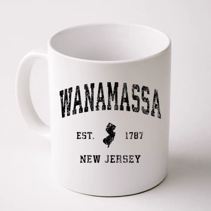 Wanamassa New Jersey Nj Vintage Athletic Black Sports Front & Back Coffee Mug