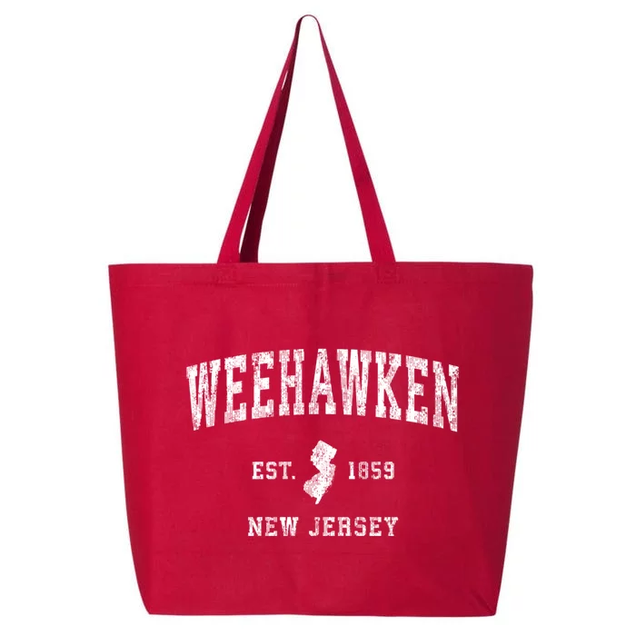 Weehawken New Jersey Nj Vintage Established Athletic Sports Design 25L Jumbo Tote