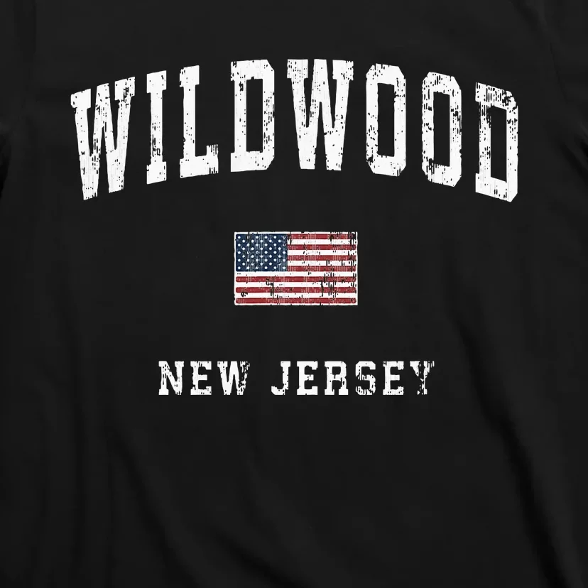 Wildwood New Jersey Nj Vintage American Flag T-Shirt