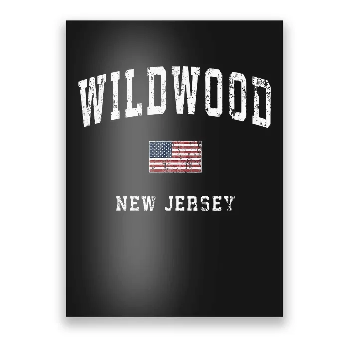 Wildwood New Jersey Nj Vintage American Flag Poster