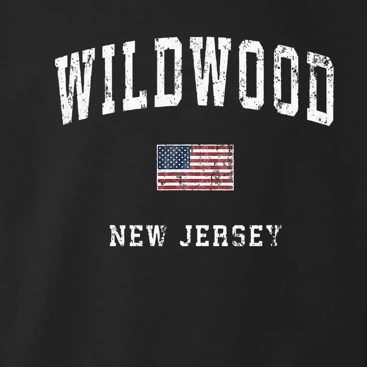 Wildwood New Jersey Nj Vintage American Flag Toddler Hoodie