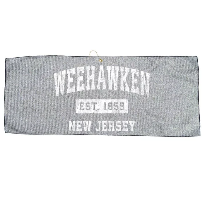 Weehawken New Jersey Nj Vintage Sports Large Microfiber Waffle Golf Towel