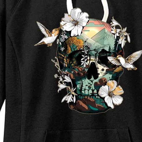 Wilderness Nature Lover Skull Women's Fleece Hoodie