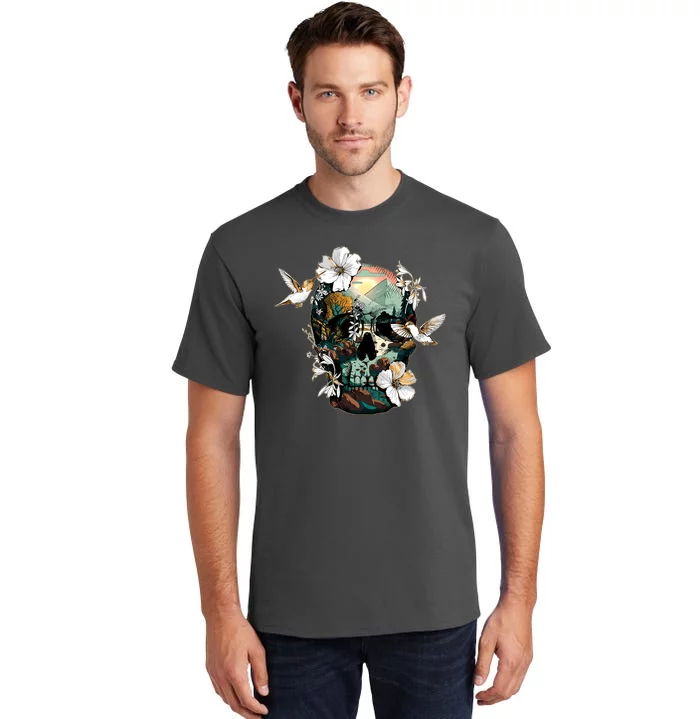 Wilderness Nature Lover Skull Tall T-Shirt