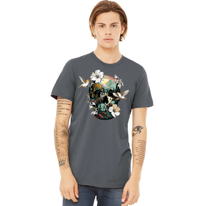 Wilderness Nature Lover Skull Premium T-Shirt