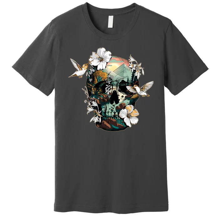 Wilderness Nature Lover Skull Premium T-Shirt