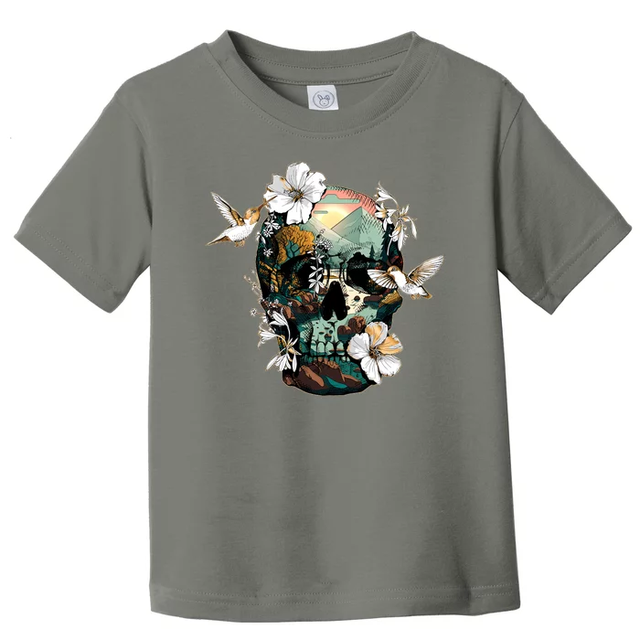 Wilderness Nature Lover Skull Toddler T-Shirt