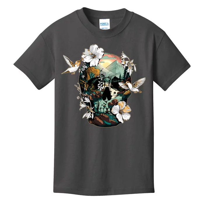 Wilderness Nature Lover Skull Kids T-Shirt