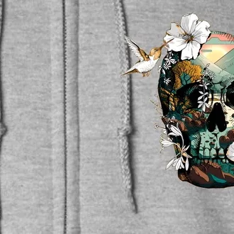 Wilderness Nature Lover Skull Full Zip Hoodie