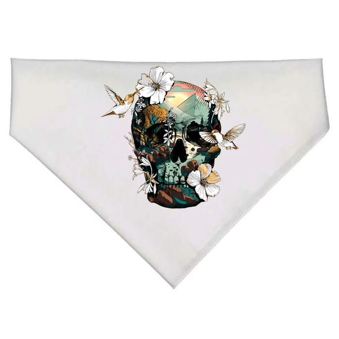 Wilderness Nature Lover Skull USA-Made Doggie Bandana