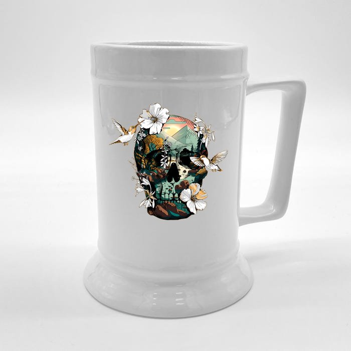 Wilderness Nature Lover Skull Front & Back Beer Stein