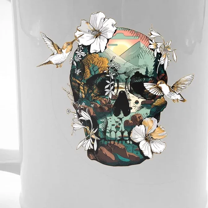 Wilderness Nature Lover Skull Front & Back Beer Stein