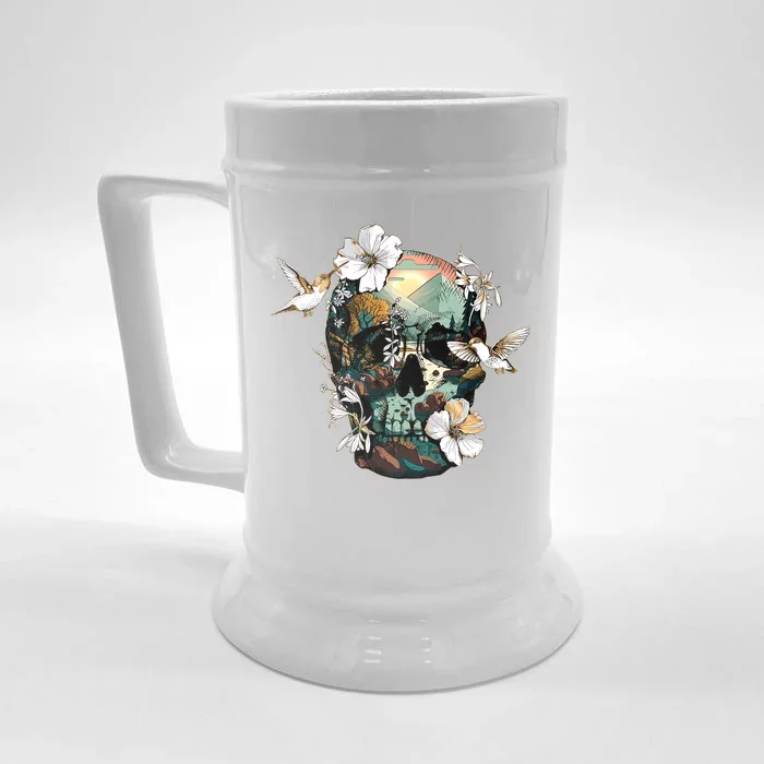 Wilderness Nature Lover Skull Front & Back Beer Stein