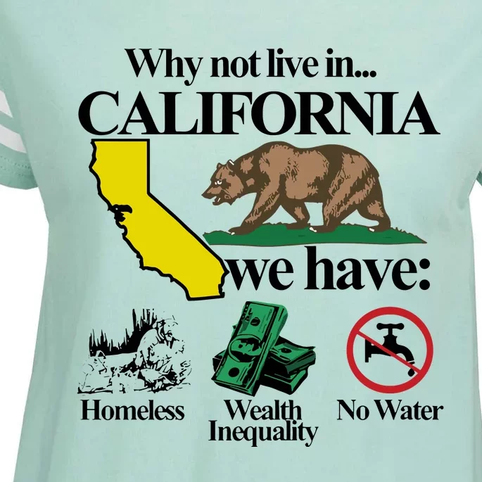 Why Not Live In California: Homelessness And Inequality Enza Ladies Jersey Football T-Shirt