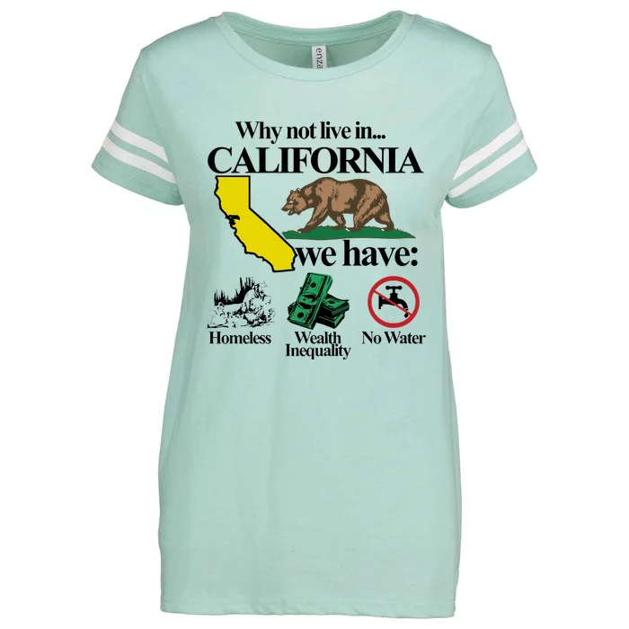 Why Not Live In California: Homelessness And Inequality Enza Ladies Jersey Football T-Shirt