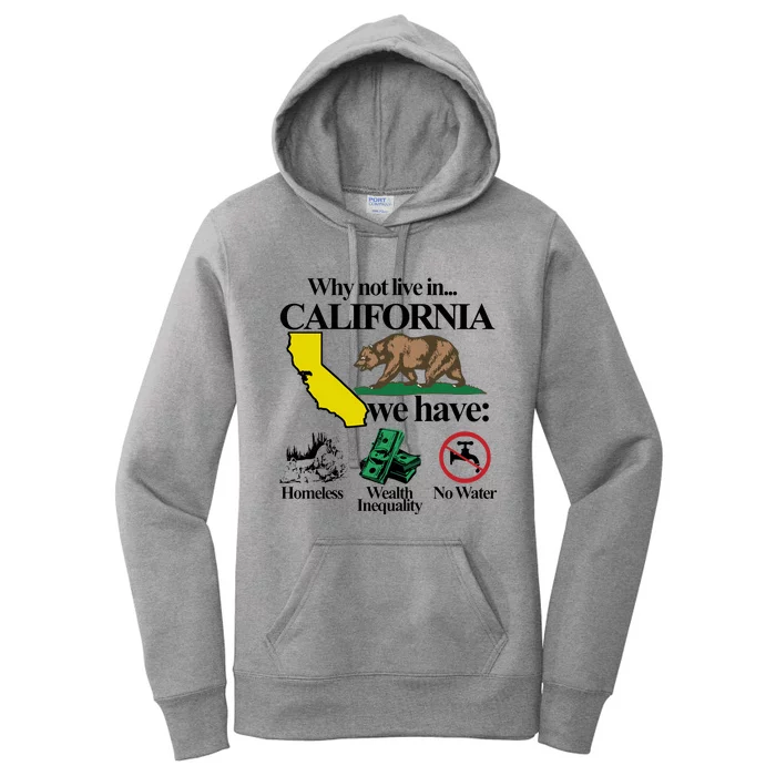 Why Not Live In California: Homelessness And Inequality Women's Pullover Hoodie