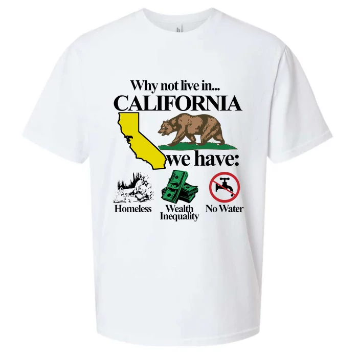 Why Not Live In California: Homelessness And Inequality Sueded Cloud Jersey T-Shirt