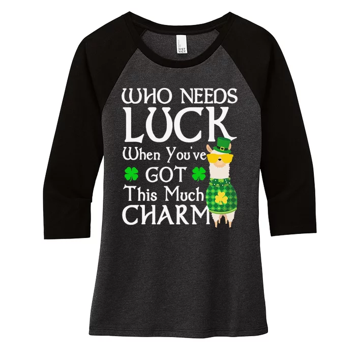 Who Needs Luck When You've Gothis Much Llama St. Patrick’s Women's Tri-Blend 3/4-Sleeve Raglan Shirt