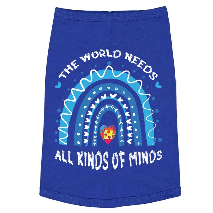 World Needs Minds Puzzle April Blue Rainbow Autism Awareness Funny Gift Doggie Tank