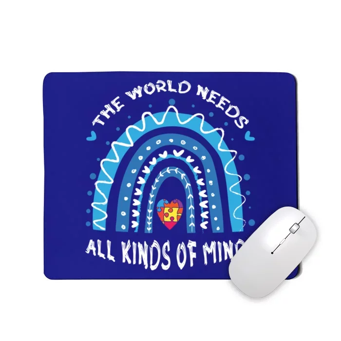 World Needs Minds Puzzle April Blue Rainbow Autism Awareness Funny Gift Mousepad