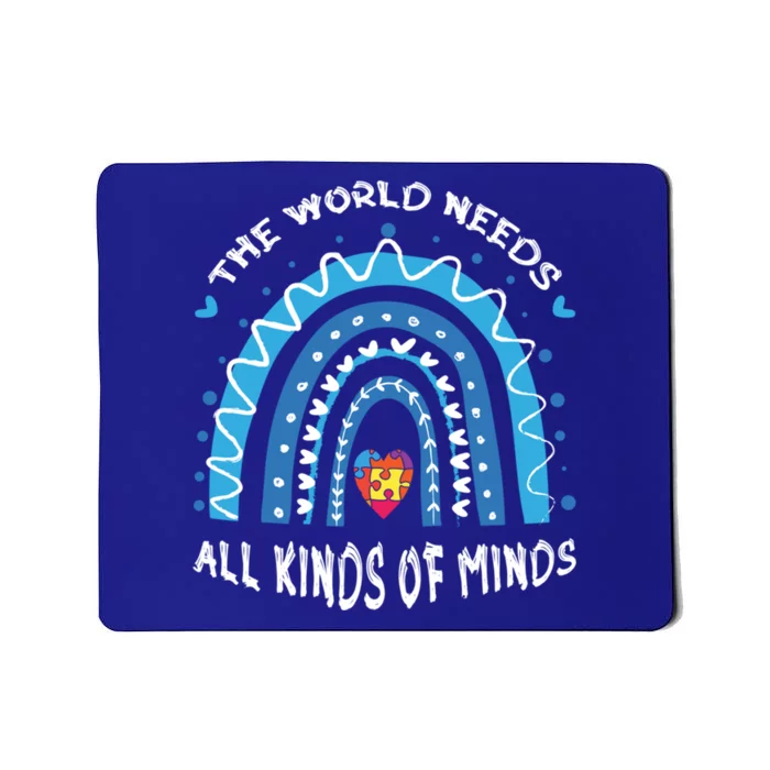 World Needs Minds Puzzle April Blue Rainbow Autism Awareness Funny Gift Mousepad