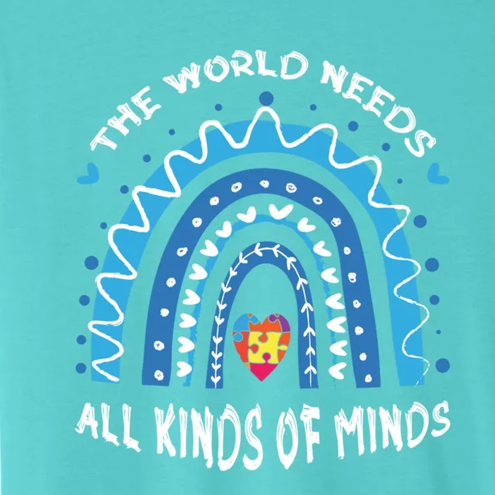 World Needs Minds Puzzle April Blue Rainbow Autism Awareness Funny Gift ChromaSoft Performance T-Shirt