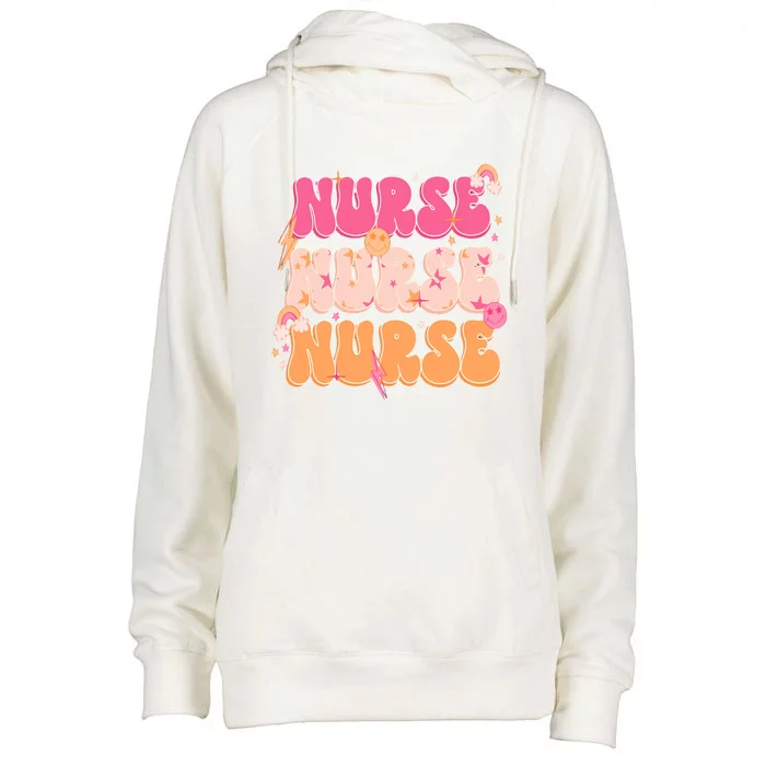 Watercolor Nurse Medical School Nursing Health Care Womens Funnel Neck Pullover Hood