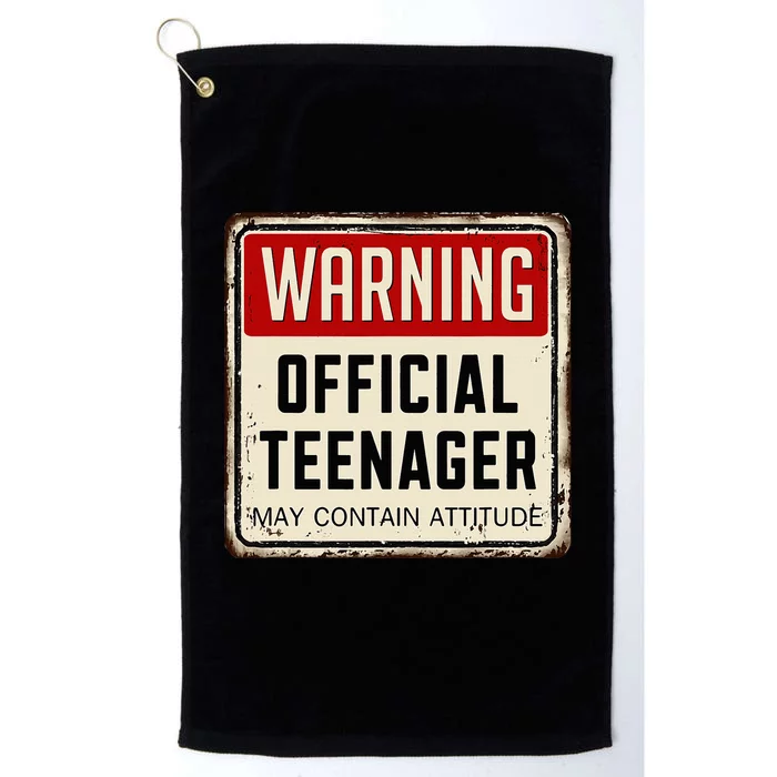 Warning Nager May Contain Attitude 13th Birthday Platinum Collection Golf Towel