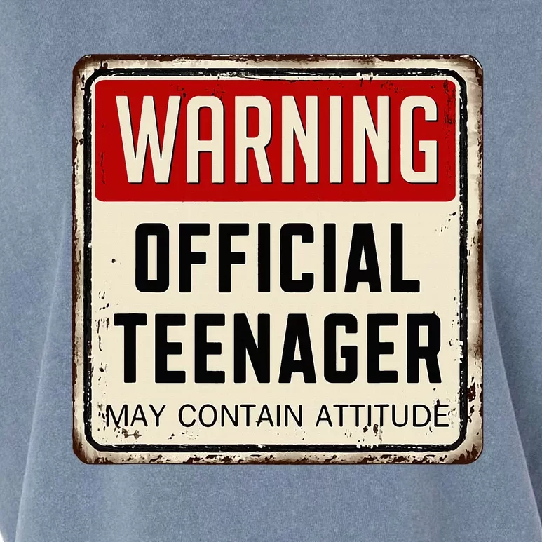 Warning Nager May Contain Attitude 13th Birthday Garment-Dyed Women's Muscle Tee