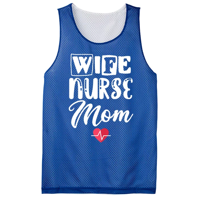 Wife Nurse Mom Nursing Appreciation Gift Mesh Reversible Basketball Jersey Tank