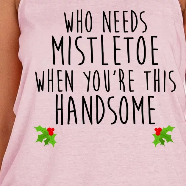 Who Need Mistletoe When You're This Handsome Women's Knotted Racerback Tank