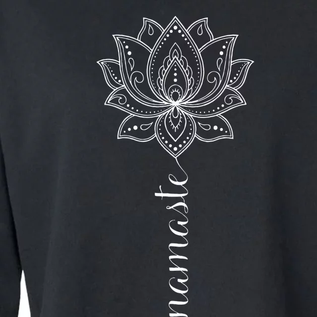 Womens Namaste Mandala Lotus Meditation Workout Yoga Lover Cropped Pullover Crew